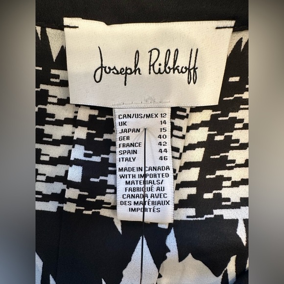 JOSEPH RIBKOFF 224292 WHITE/BLACK LDS BLOUSE, SIZE 12 - Picture 10 of 11